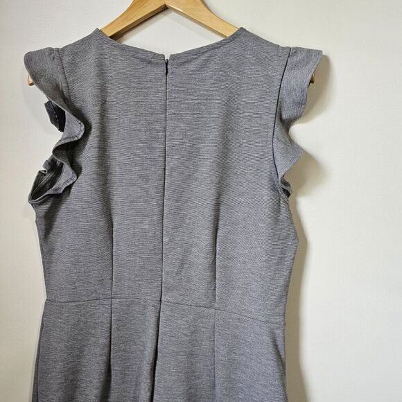 EUC LIKE NEW OLD NAVY GREY FLUTTER SLEEVES MIDI DRESS SIZE LARGE - Picture 3 of 16